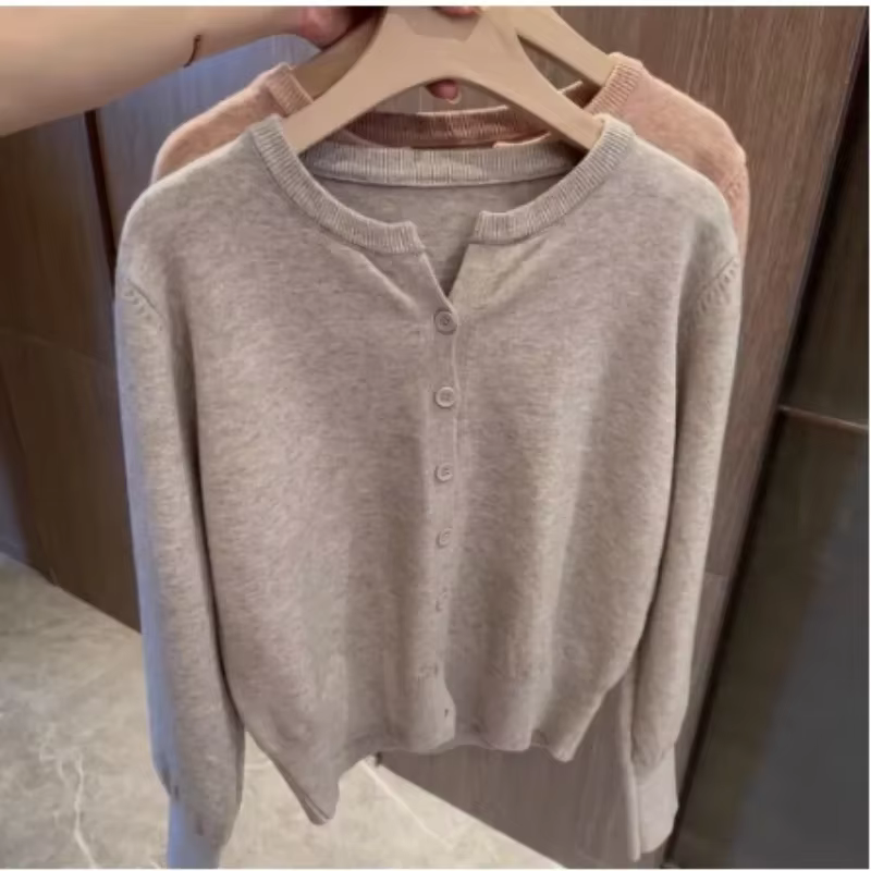 Nouvelle Collection 2026 – Pull court en cachemire tricoté molletonné pour femme
