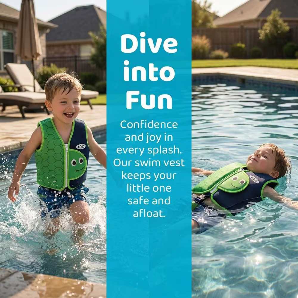 Gilet de flottabilité pour enfant anti-chute, anti-basculement, stable, pour bébé, à motif de dessin animé, réglable, pour l'été