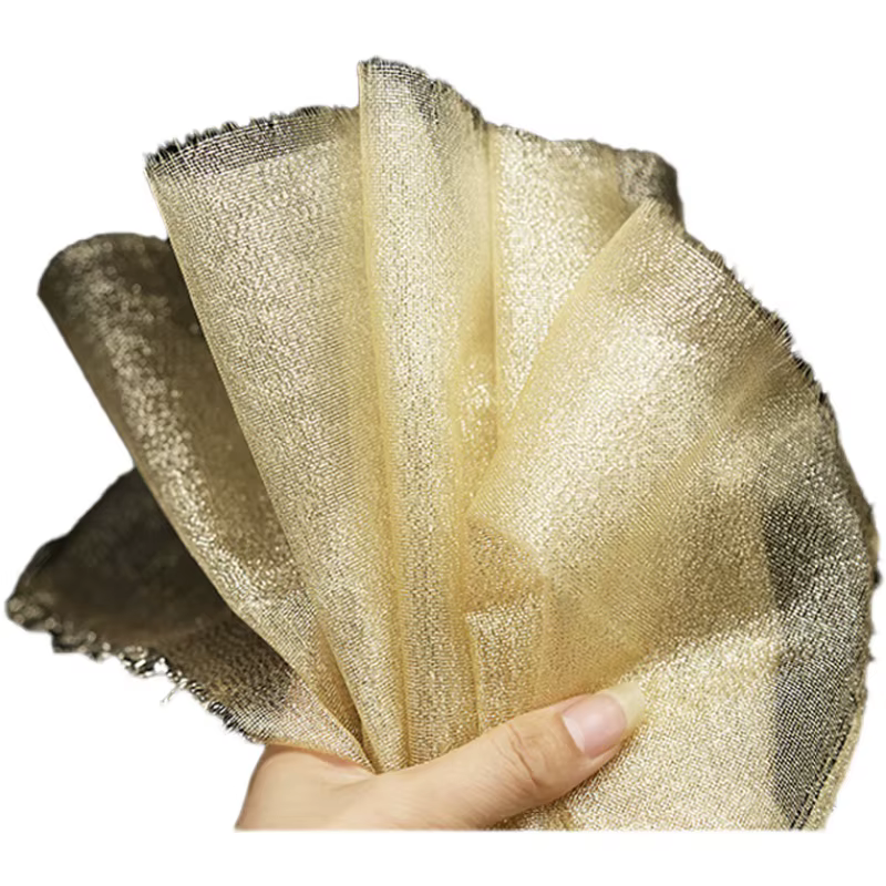 Tissu en maille rigide or et argent, décoration de Bouquet de scène, modélisation de robe Poncho, tissu de créateur