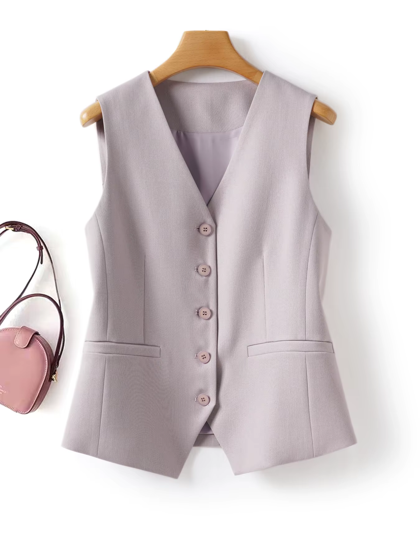Gilet de costume superposé à simple boutonnage pour femme, idéal pour le printemps et l'automne, peut être porté comme couche intérieure ou extérieure, gilet de bureau élégant