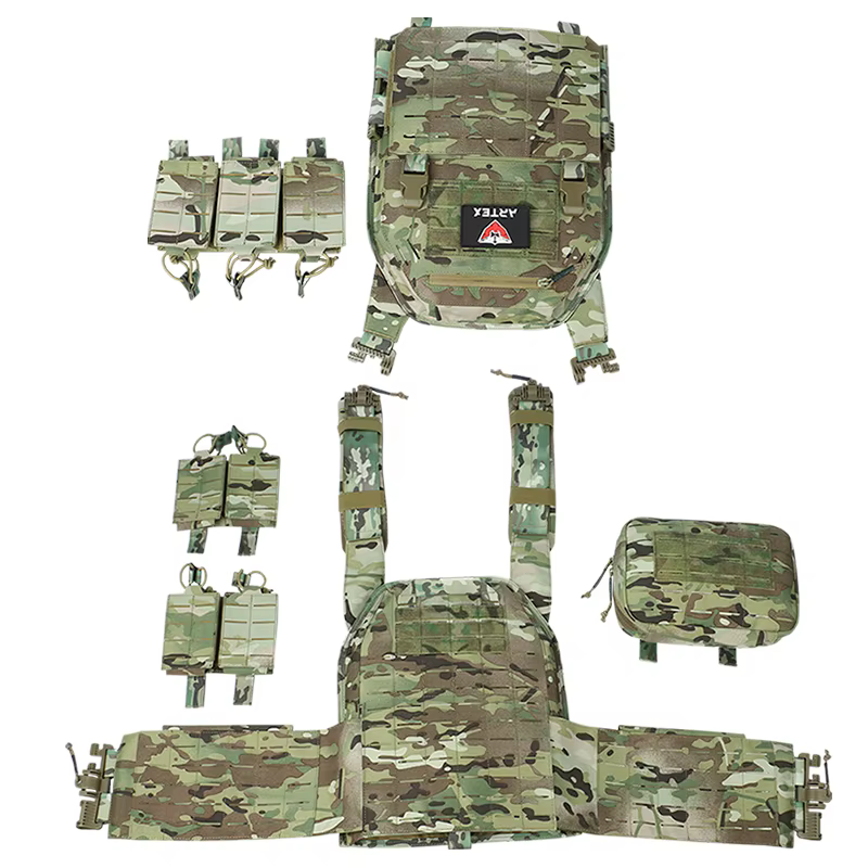 Gilet tactique porte-plaque de Paintball, tissu 1000D, porte-plaque à dégagement rapide, plaque découpée au Laser avec Triple pochette pour magazines 