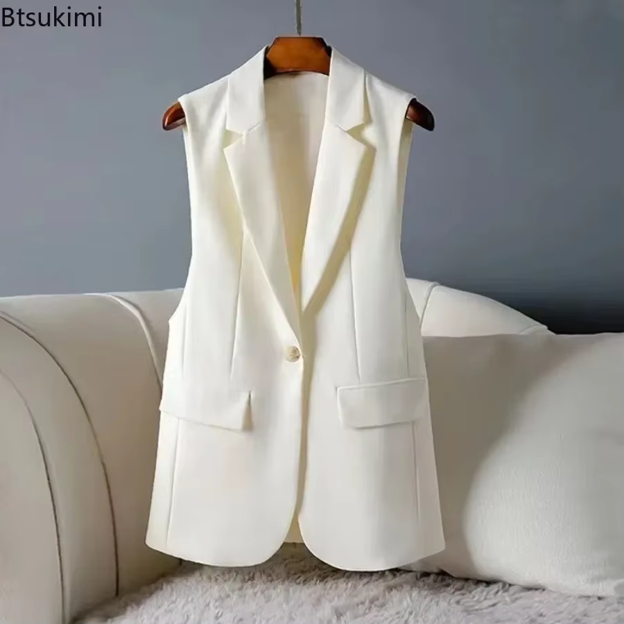Gilets longs élégants sans manches pour femmes