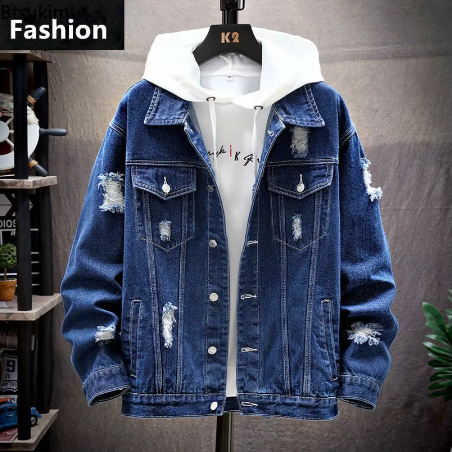Nouveaux hommes Vintage Denim vestes printemps automne beau ample décontracté vêtements de travail veste mode haute rue classique Jean manteaux mâle