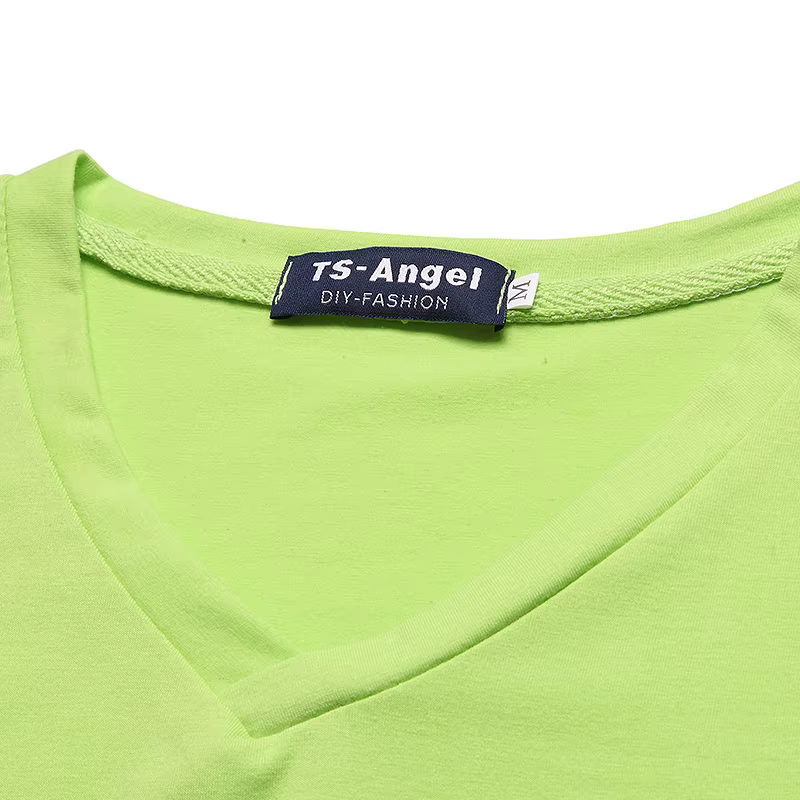 T-shirt en coton peigné à col en v, Logo imprimé personnalisé, texte d'image pour hommes, imprimer leurs propres images, Design gratuit