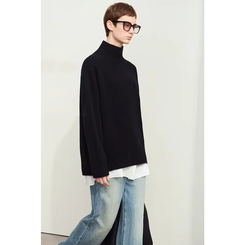 AMII – pull minimaliste à col roulé pour femme