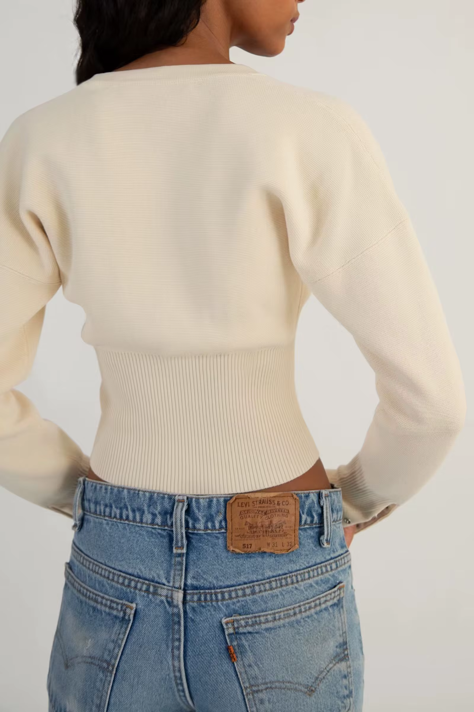 Cardigan en tricot côtelé marron pour femmes