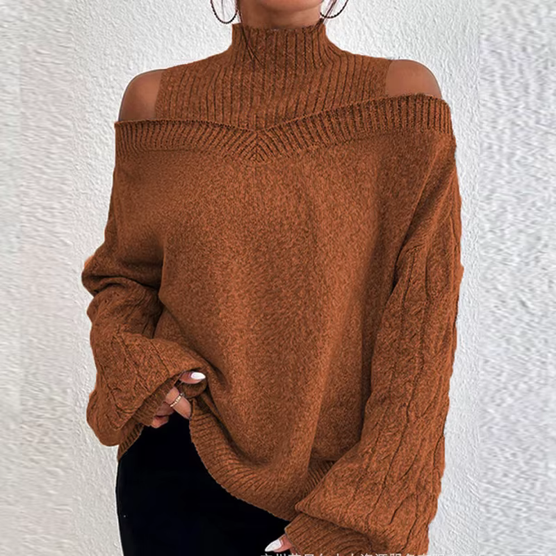 Pulls à col roulé à manches longues pour femmes