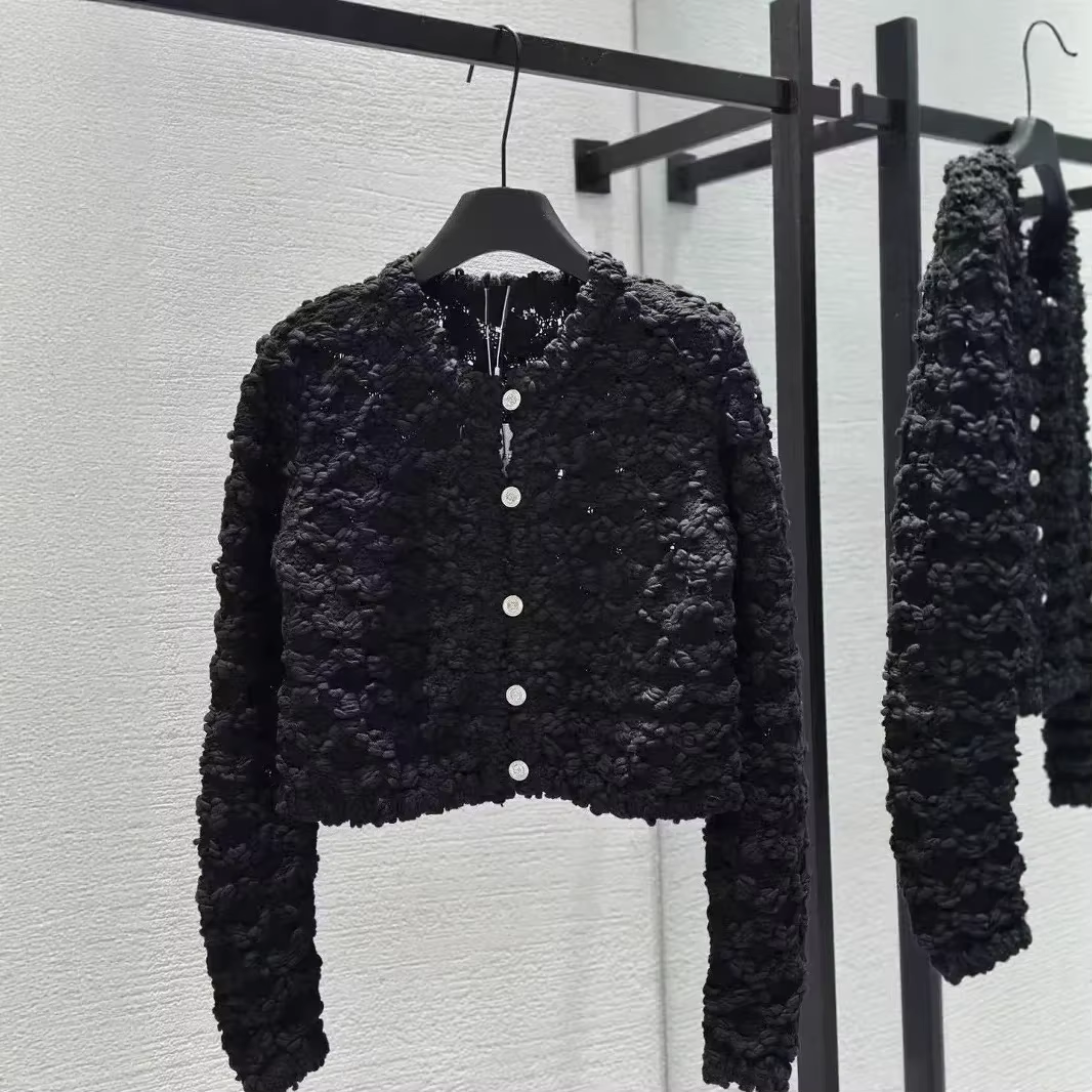 Specialized Women's Knitted Open Cardigan Jacket with Lace Design Heavyweight Thread Spring Summer Fashion Vest Top