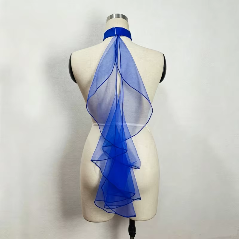 Collier de danse moderne avec ruban multicolore pour performance scénique, accessoires de danse pour danseurs