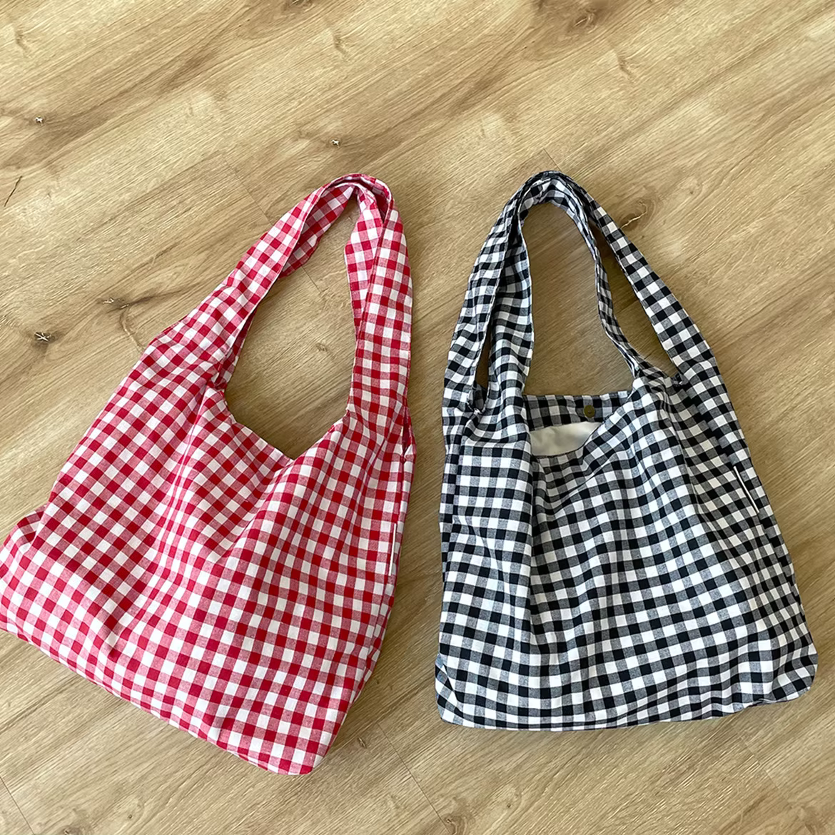 Sac à provisions réutilisable de grande capacité pour femmes, sacs à carreaux vintage, grill en coton, fourre-tout de livre d'écolières, sacs à main émaillés pour femmes