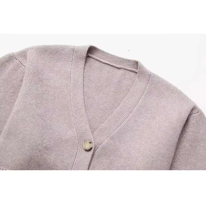 Xpqbb-Cardigan en tricot à col en V pour femme