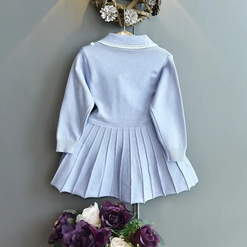 Robe pull pour bébé fille, vêtements pour tout-petits, tenues chaudes, pulls pour enfants, automne et hiver, 2-6 ans