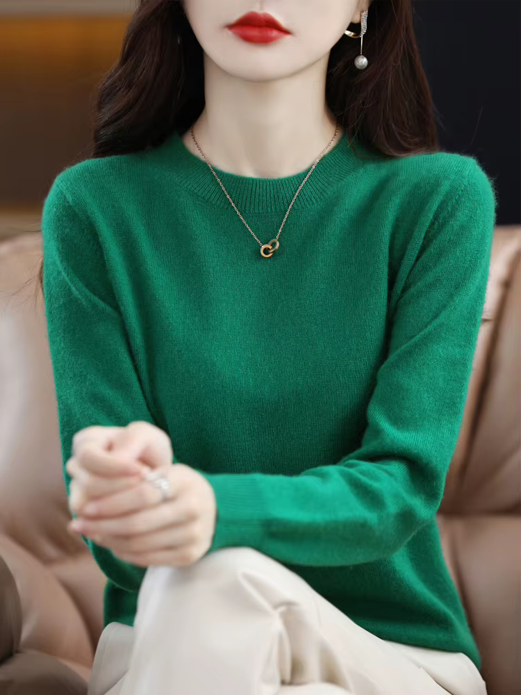 Pull en laine mérinos 100% col montant pour femmes, élégant et douillet pour les occasions hivernales et professionnelles