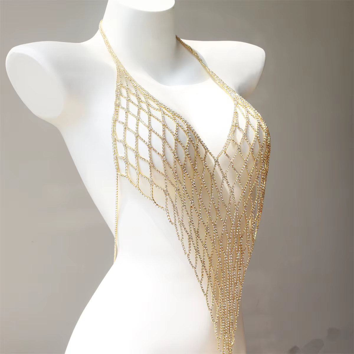 Soutien-gorge sexy en maille cristal, contre-indiqué, pour plage, bar, corps, bijoux de luxe, mode dames, accessoires