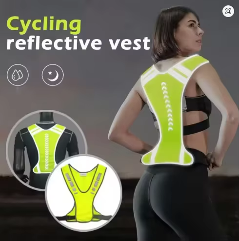 Gilet de sécurité haute visibilité réfléchissant pour moto, cyclisme, course nocturne et travail – Vêtement réfléchissant pour la nuit