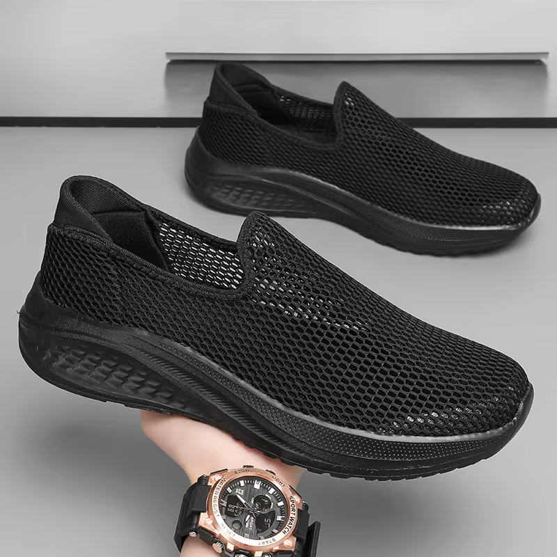 Baskets en maille pour hommes, chaussures de marche décontractées, souples et respirantes, chaussures de course, confortables et légères, mocassins