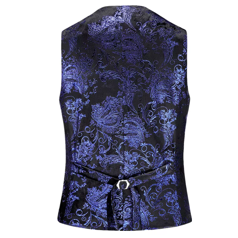 Nouveaux hommes de luxe velours costume gilet or chaud haut imprimé mode Homme affaires Social mariage bal robe de soirée gilet