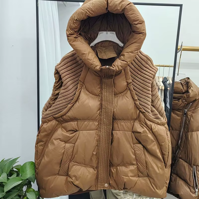 Gilet en coton à capuche pour femme