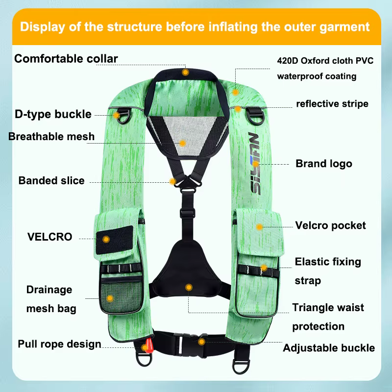 Gilet de sauvetage gonflable automatique professionnel gilet de sauvetage manuel de poche adulte 150N 100N Sport nautique pêche Rafting accessoires de navigation de plaisance