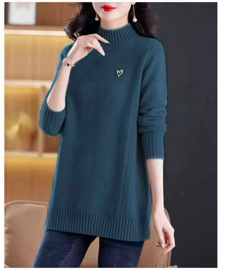 Pull femme nouveau élégant col roulé chaud Pollovers Blouse tricot dames