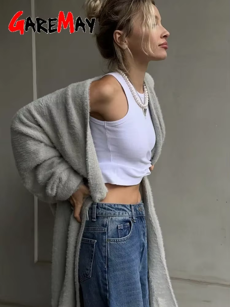 Cardigan long surdimensionné pour femme