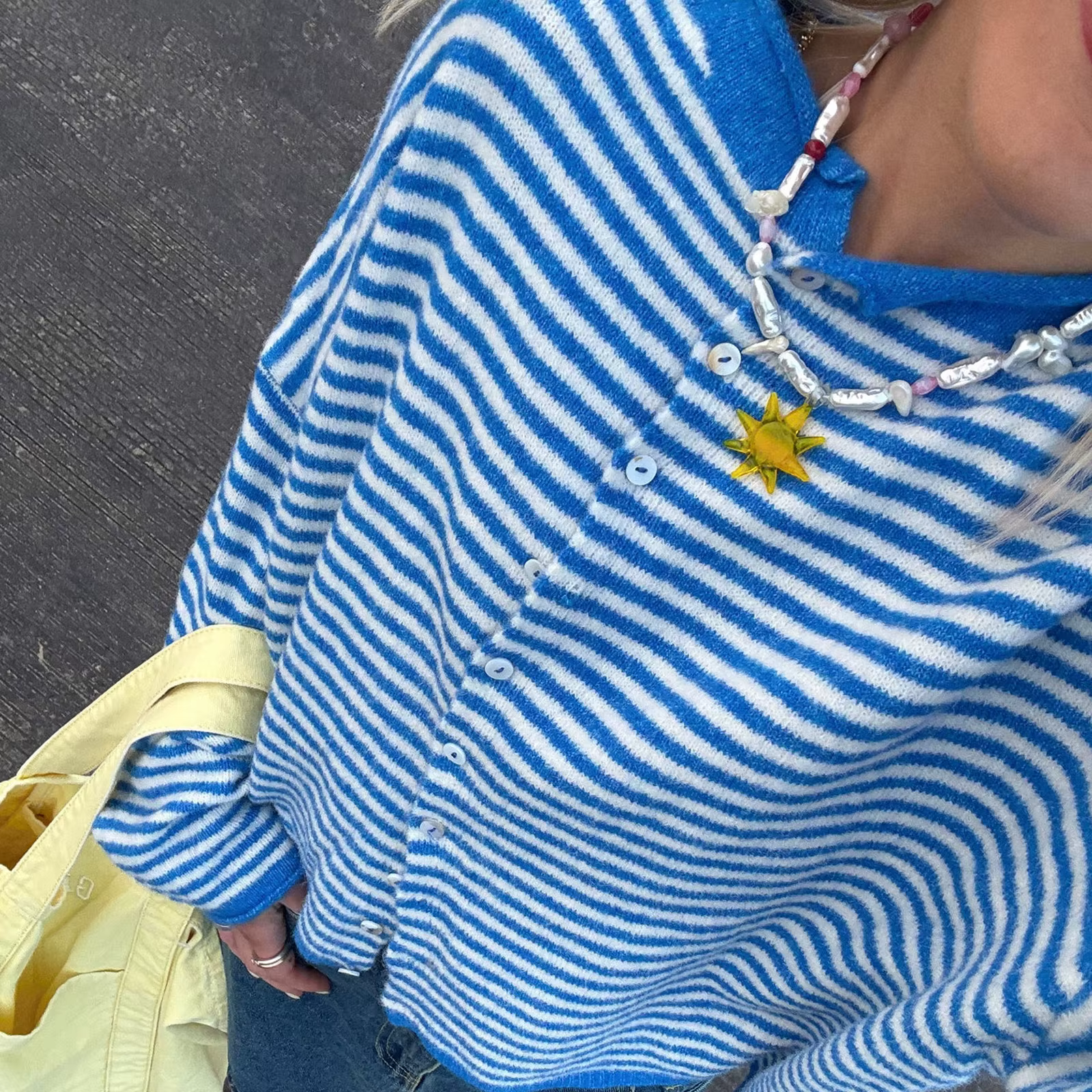 Cardigan rayé pour femme