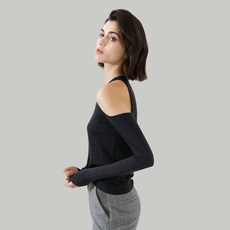 Pull 1612 Laine à Épaules Dénudées pour Femme
