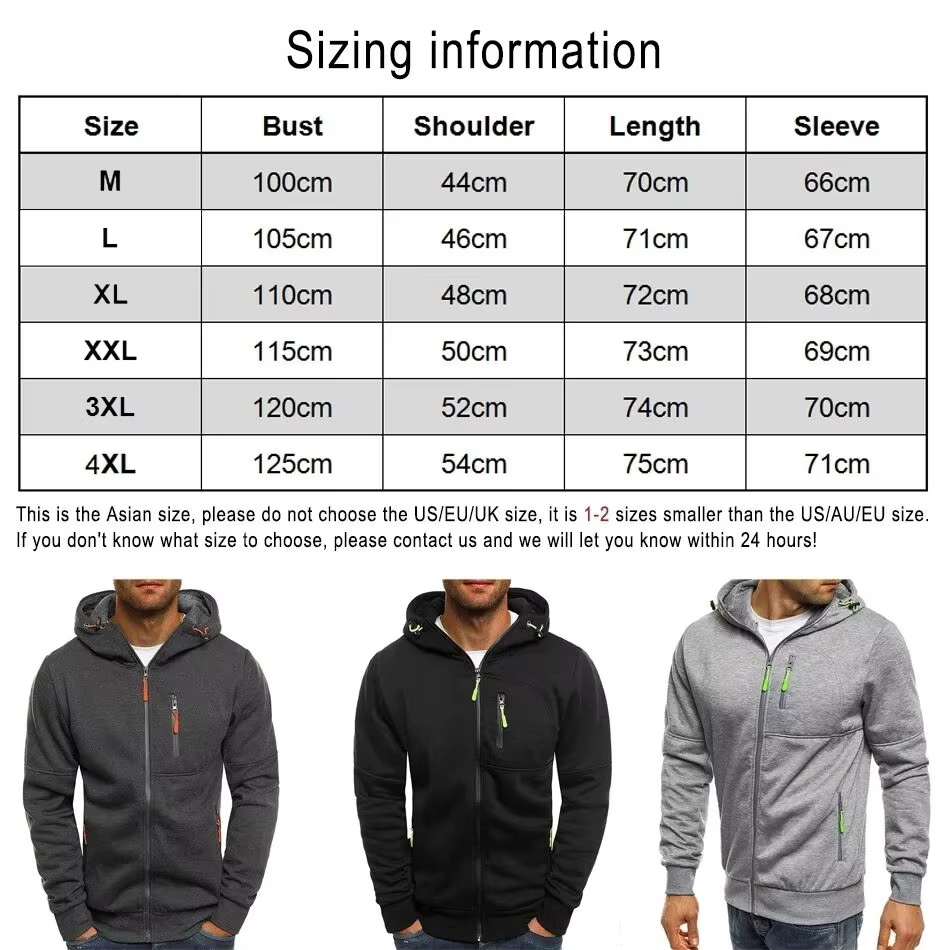Veste à capuche avec fermeture éclair pour hommes, avec poches, texte d'image de logo personnalisé, streetwear de sport décontracté, pull en laine cardigan pour hommes, mode