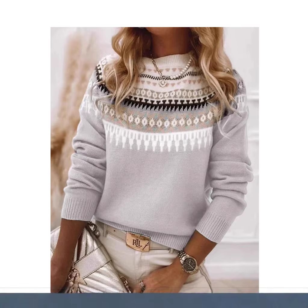 Pull d'hiver pour femme avec col semi-haut