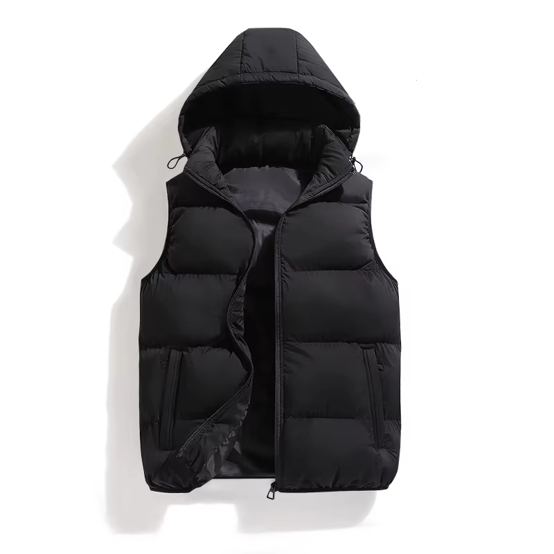 Hommes gilet veste chaude sans manches vestes hiver imperméable à l'eau manteau à glissière automne col montant gilet décontracté marque vêtements
