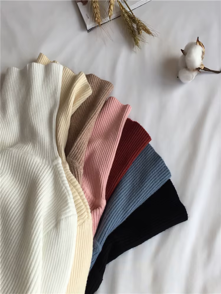 Pull tricoté côtelé épais pour femme