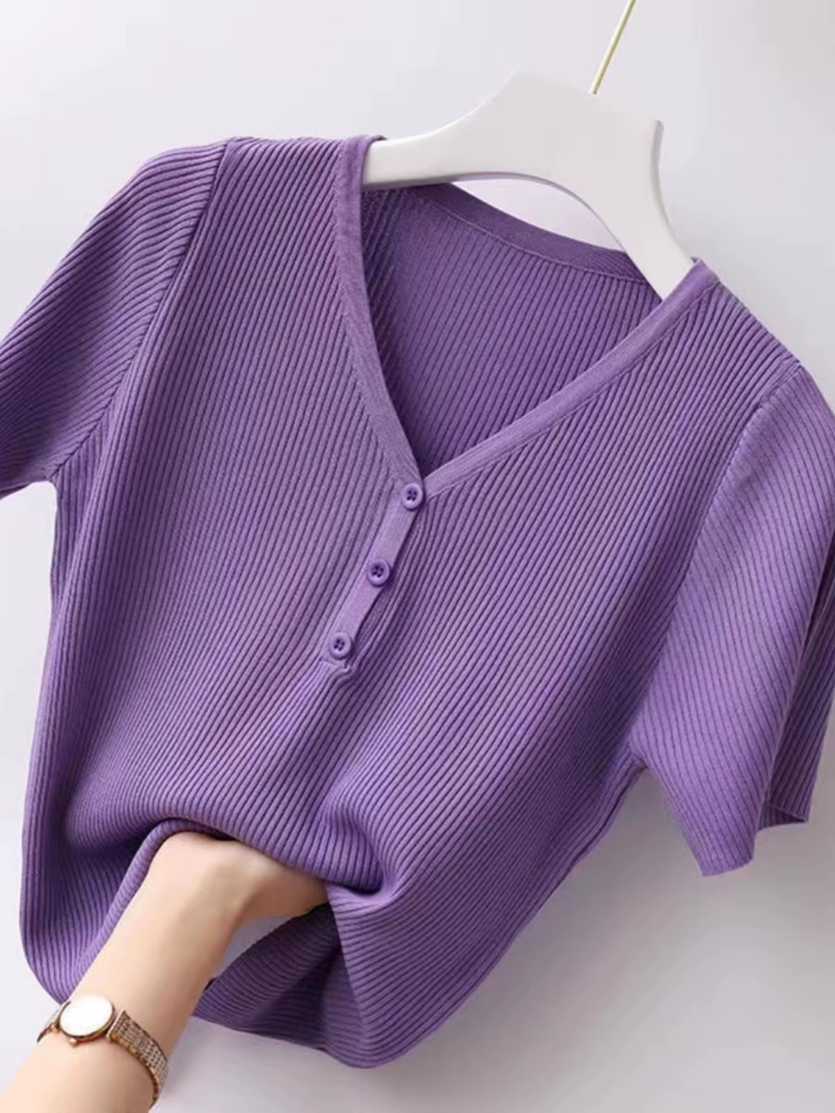2025 nouveau coréen été col en v pull femmes