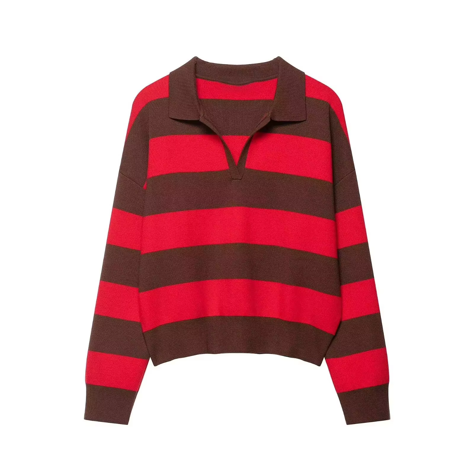HH femmes tendance décontracté rayé tricoté pull