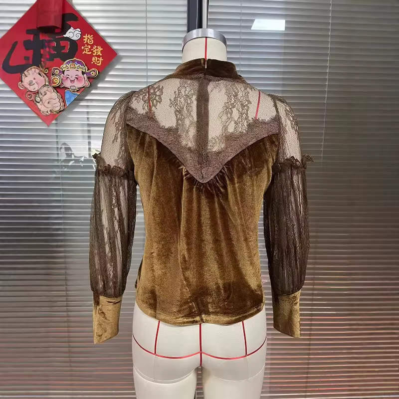 Haut à manches longues en maille pour femme