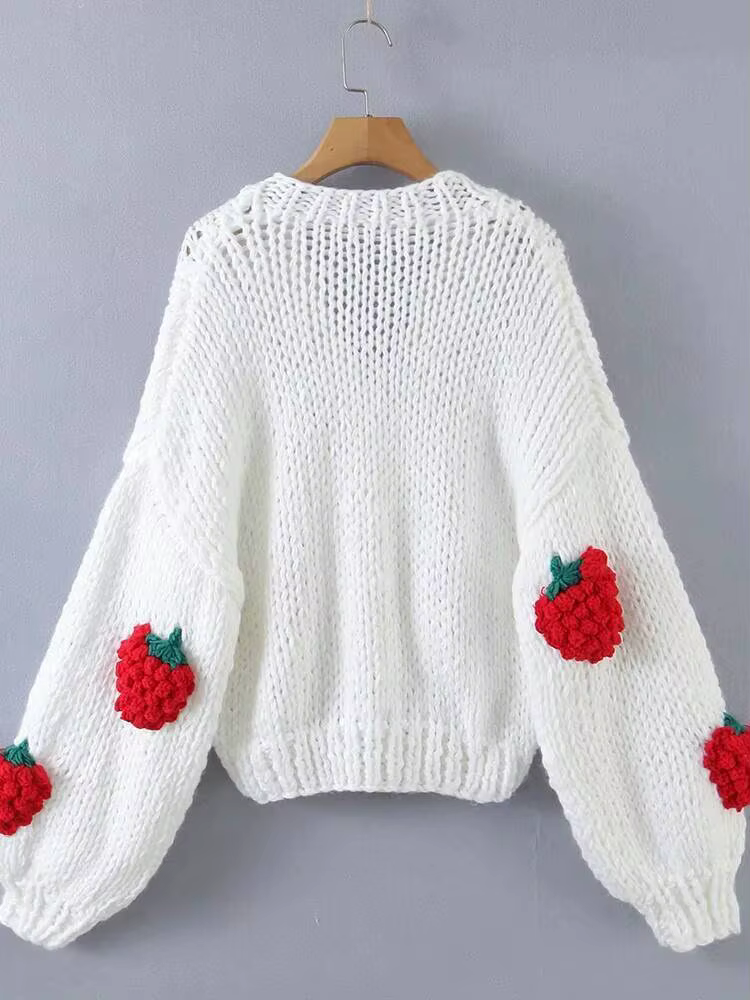 Pull tricoté à col en V pour femme