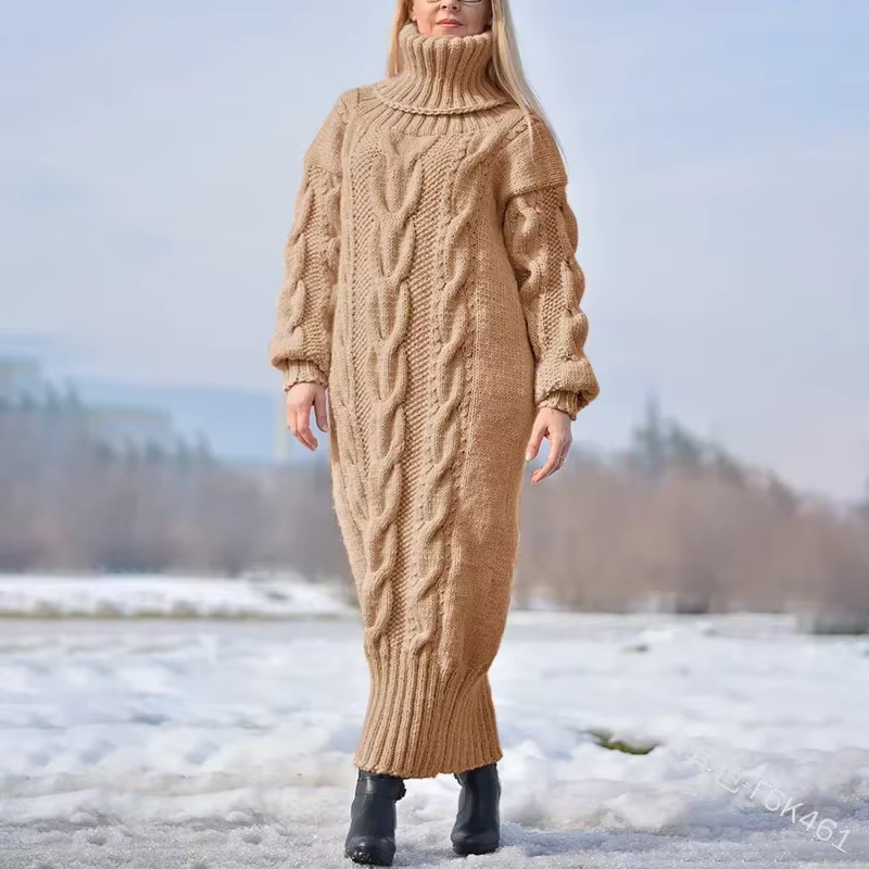 Pull femme hiver col roulé torsadé ample en polyester pour femmes, style moto et casual, couleurs solides, occasions spéciales