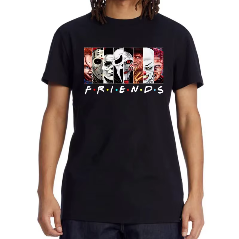 T-shirt à col rond imprimé Funny Friends pour hommes, 100% coton, haute qualité, été cool, t-shirt décontracté pour hommes