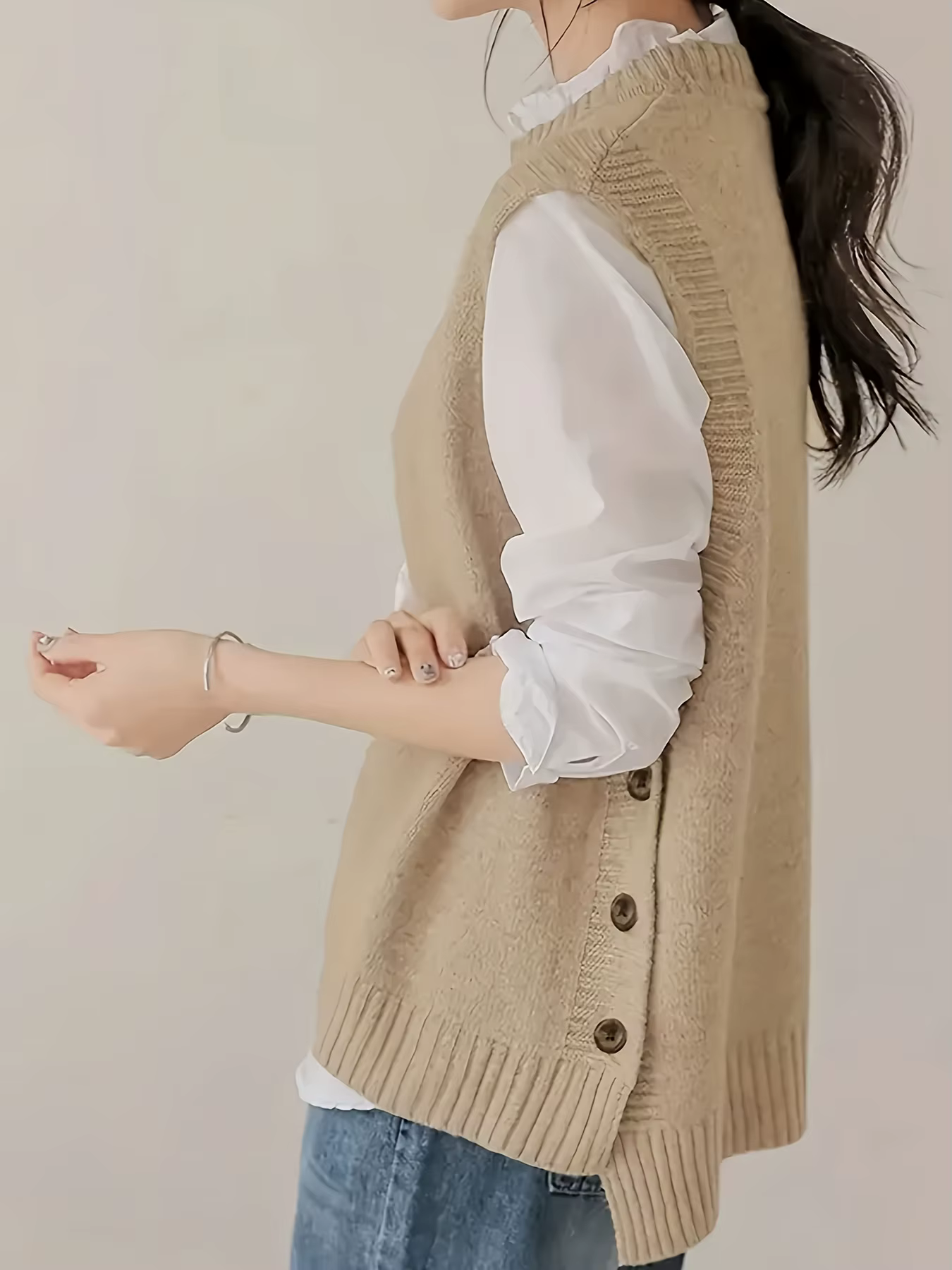 Gilet en tricot minimaliste pour femme