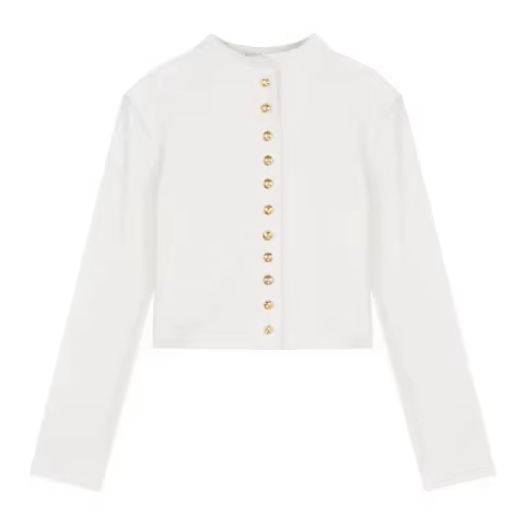 Cardigan court en maille noire pour femme