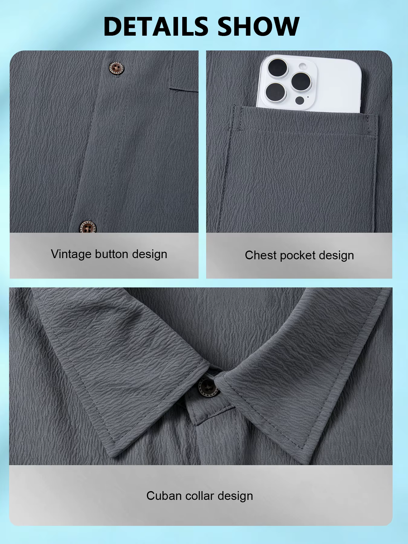 Chemise sans manches pour homme à col cubain, douce, durable, vintage, boutonnée, légère et respirante, idéale pour l'été, les trajets quotidiens et les vacances