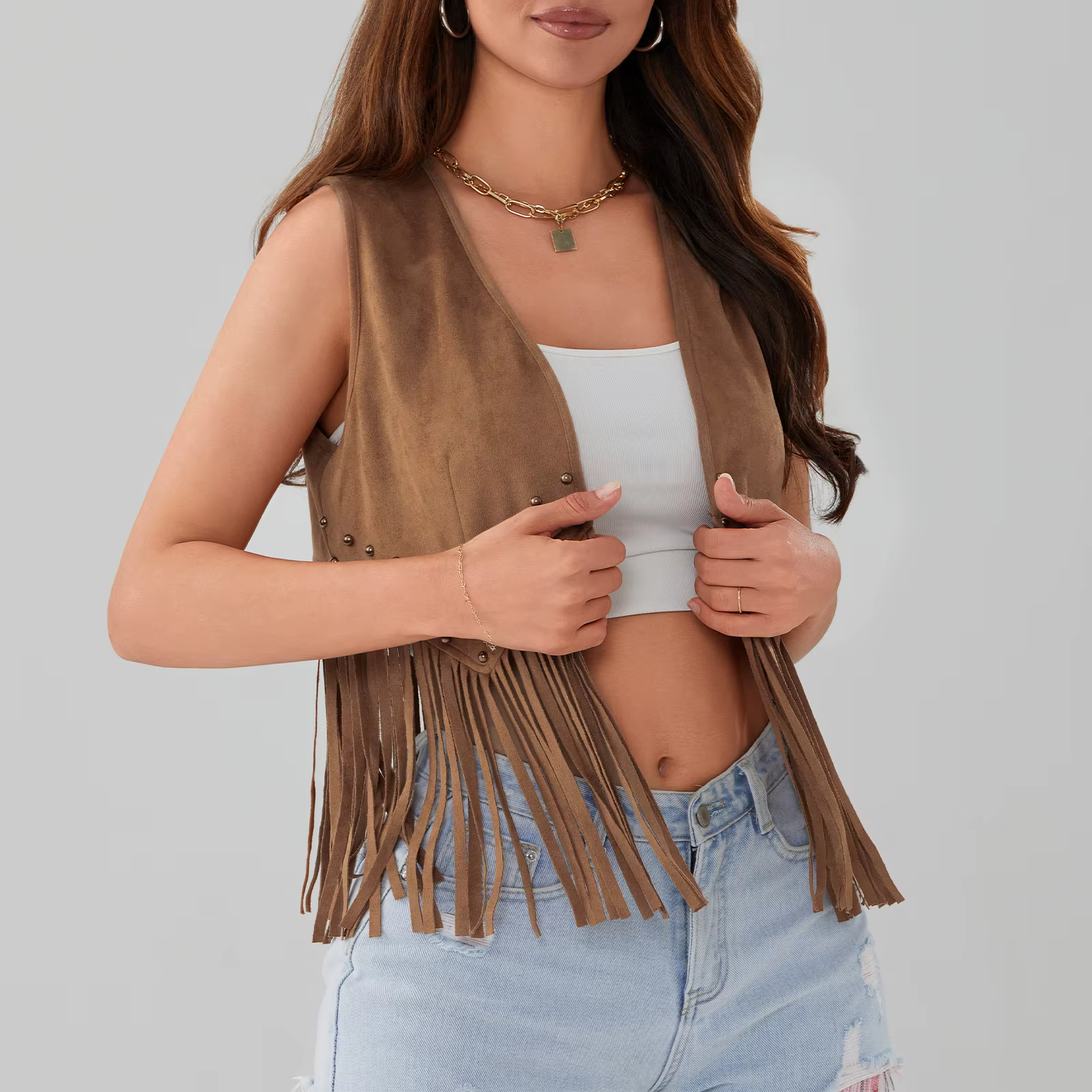 Gilet à franges pour femmes