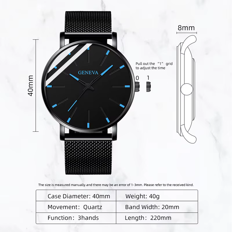 Montre minimaliste pour hommes, Ultra fine, Simple, Business, ceinture en maille, Quartz, montre-bracelet Relogio Masculino