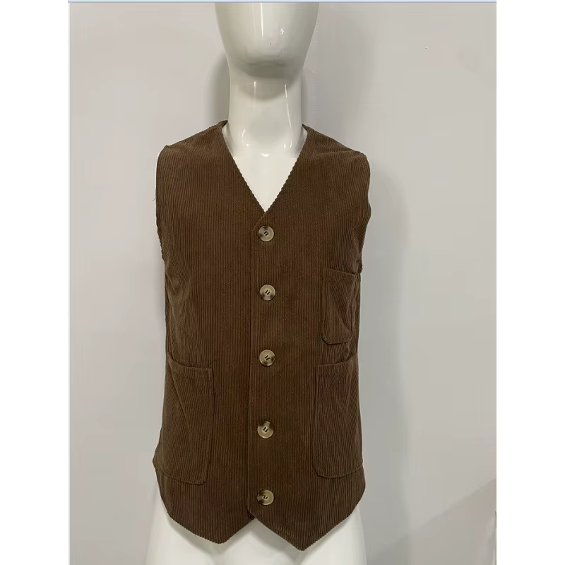 Blazer homme mode Gentleman affaires Style britannique Gentleman velours côtelé mariage revers professionnel décontracté Performance hôte gilet