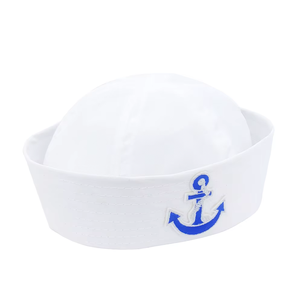 Chapeau de Marin Blanc pour Homme et Femme, Costume de Capitaine, Casquettes Nautique, Décor pour ixd'Halloween, Spectacle, Cosplay, Été