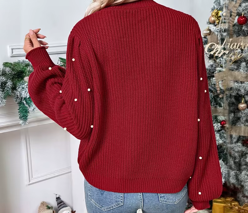 2025 automne et hiver ongles perle pull Cardigan frais doux mignon