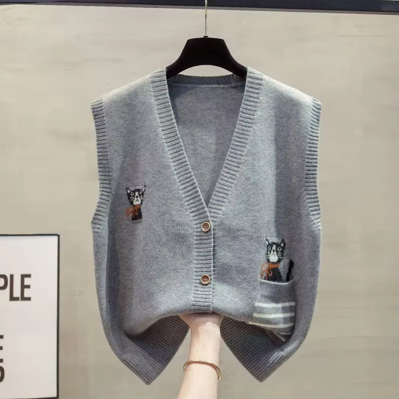 Cardigan tricoté à col en v pour femme